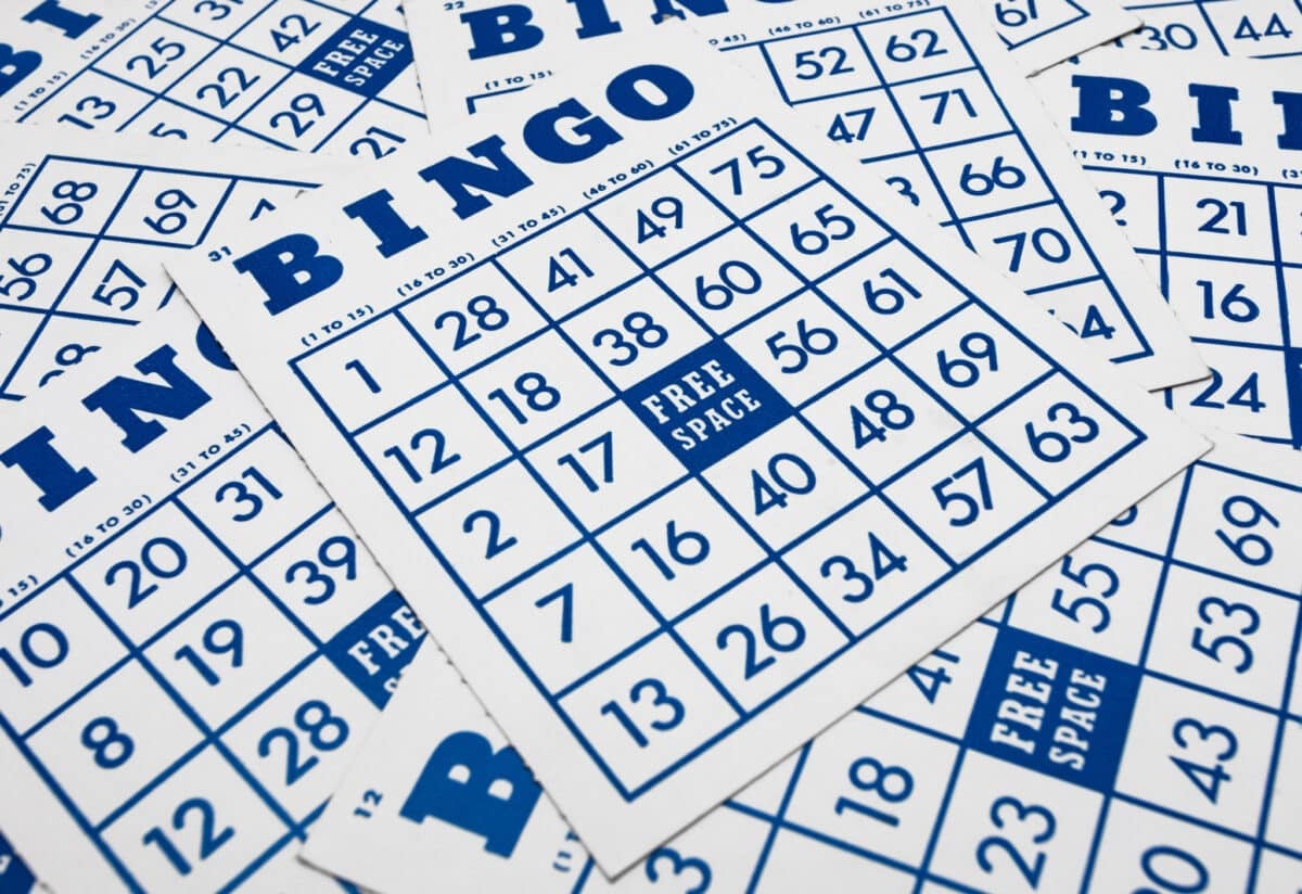 Bingo game cards. Bingo numbers with blue and white background. Bingo na betalright