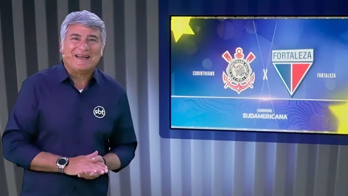 Cleber Machado, durante jogo Fortaleza x Corinthians pela Copa Sul-Americana
